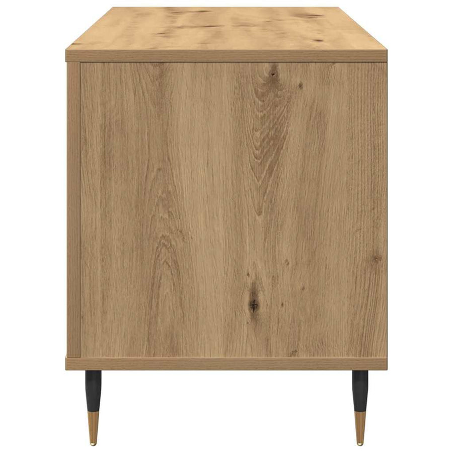 Platenkast met plank artisanaal eikenkleurig 100 x 38 x 48 cm