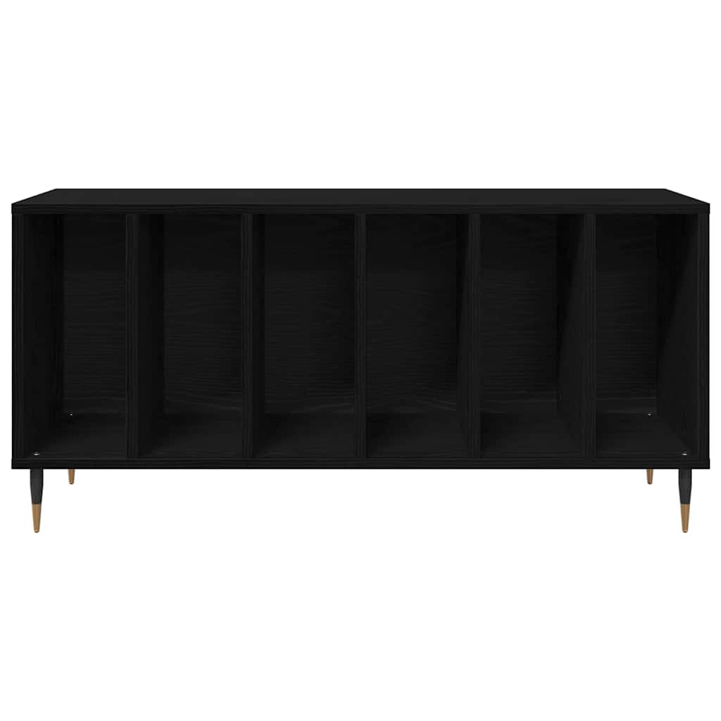 Platenkast met plank Zwart Eiken 100 x 38 x 48 cm Bewerkt hout