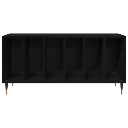 Platenkast met plank Zwart Eiken 100 x 38 x 48 cm Bewerkt hout