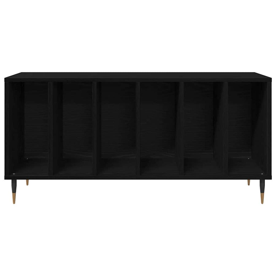 Platenkast met plank Zwart Eiken 100 x 38 x 48 cm Bewerkt hout