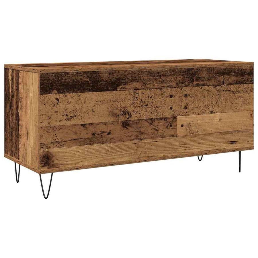 Platenkast met plank Oud hout 100 x 38 x 48 cm Bewerkt hout