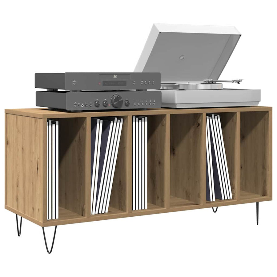 Platenkast met plank Oud hout 100 x 38 x 48 cm Bewerkt hout