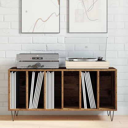 Platenkast met plank artisanaal eikenkleurig 100 x 38 x 48 cm