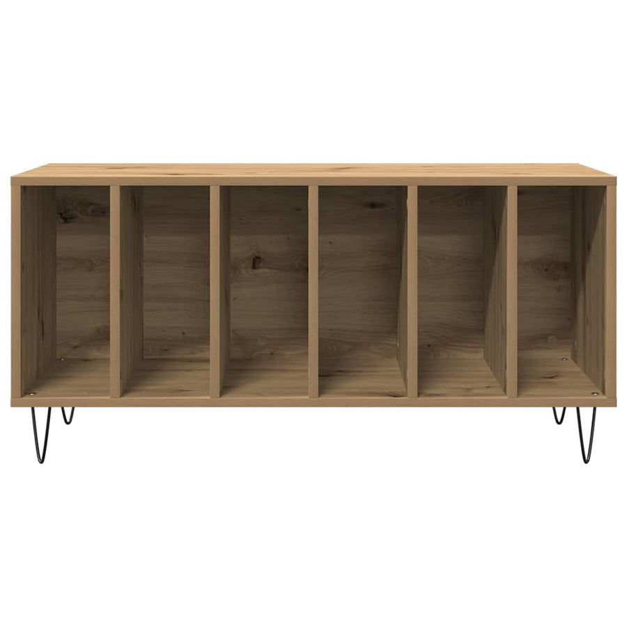 Platenkast met plank artisanaal eikenkleurig 100 x 38 x 48 cm