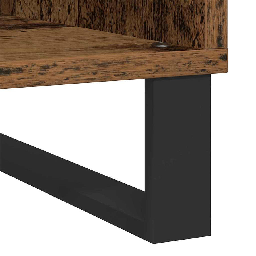 Platenkast met plank Oud hout 100 x 38 x 48 cm Bewerkt hout
