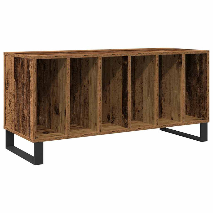 Platenkast met plank Oud hout 100 x 38 x 48 cm Bewerkt hout