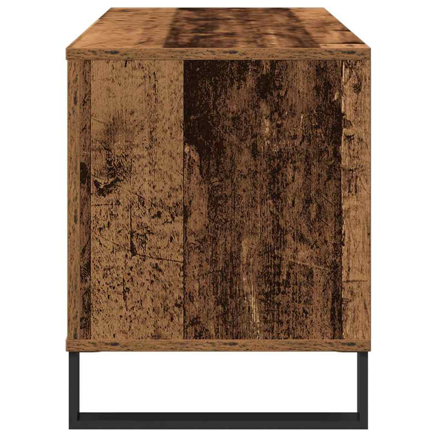Platenkast met plank Oud hout 100 x 38 x 48 cm Bewerkt hout