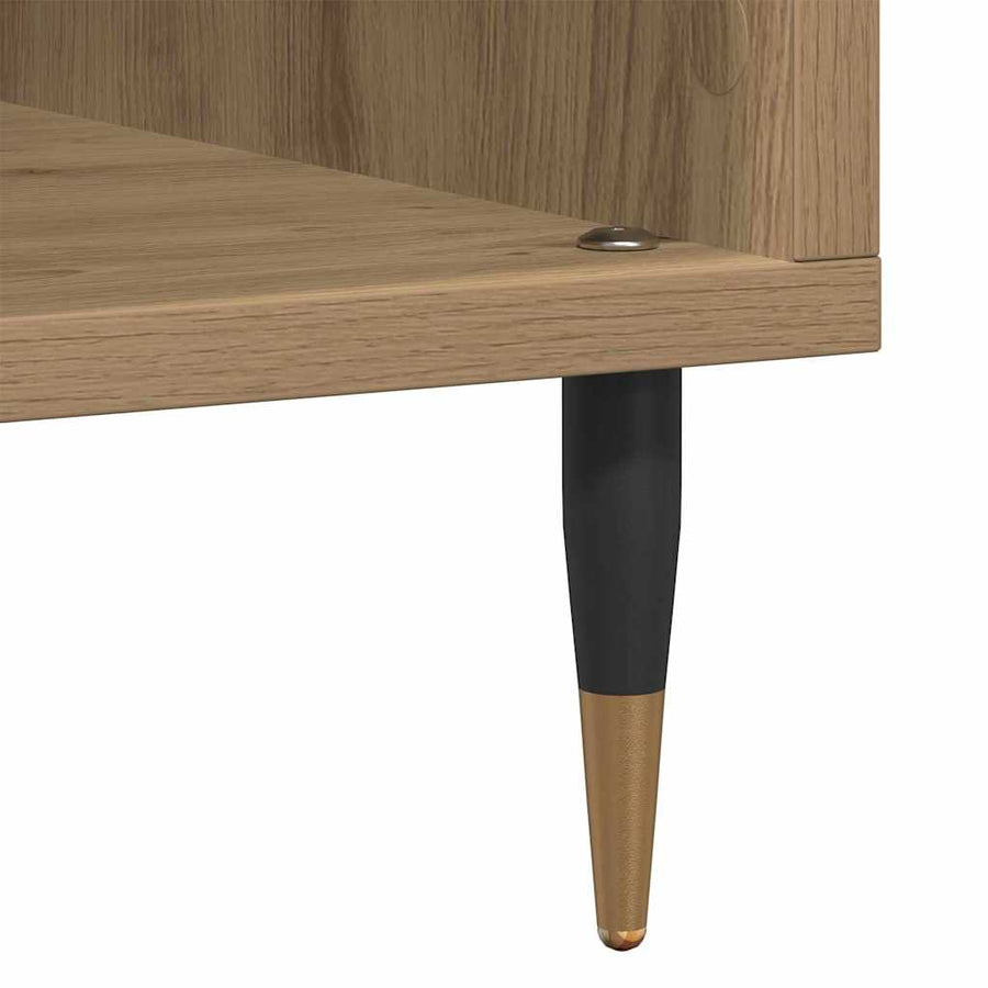 Platenkast met plank Oud hout 85 x 38 x 89 cm Bewerkt hout
