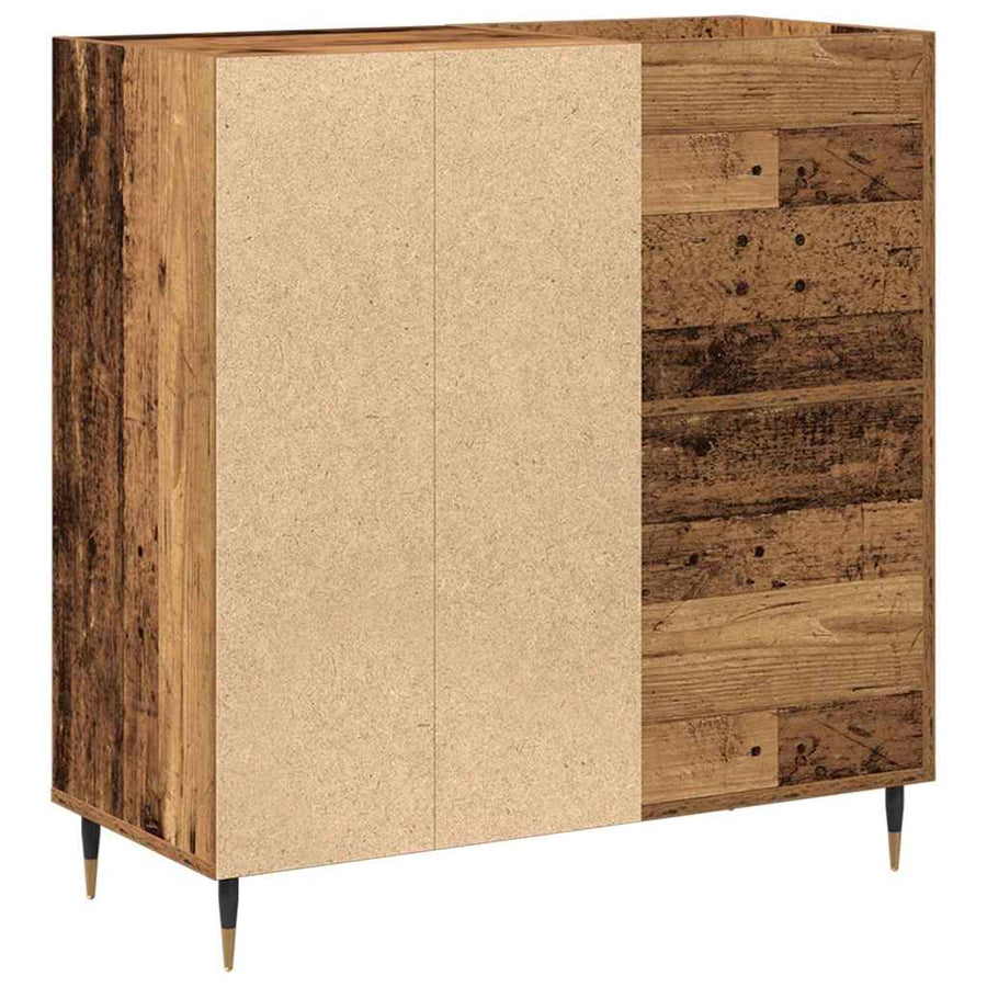 Platenkast met plank Oud hout 85 x 38 x 89 cm Bewerkt hout