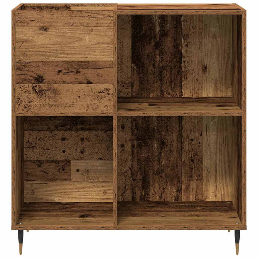 Platenkast met plank Oud hout 85 x 38 x 89 cm Bewerkt hout