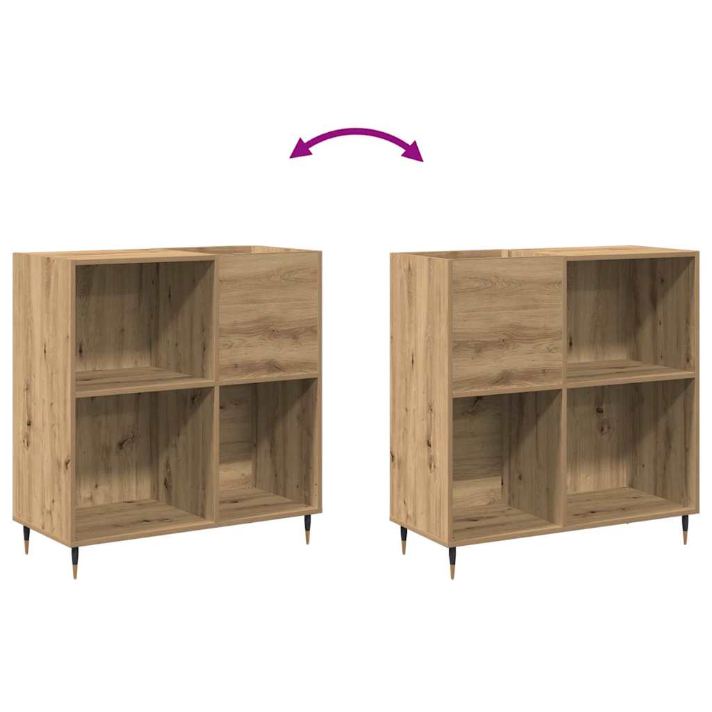 Platenkast met plank Oud hout 85 x 38 x 89 cm Bewerkt hout