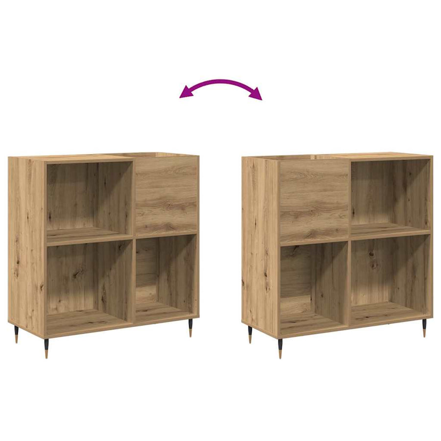 Platenkast met plank Oud hout 85 x 38 x 89 cm Bewerkt hout