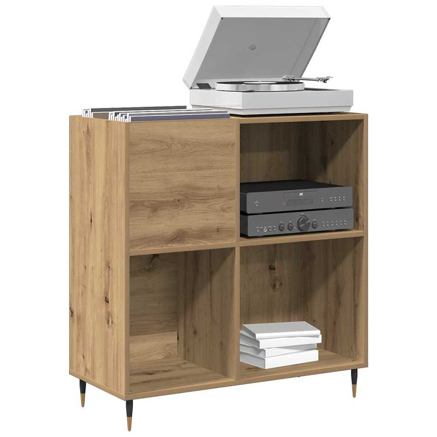 Platenkast met plank Oud hout 85 x 38 x 89 cm Bewerkt hout