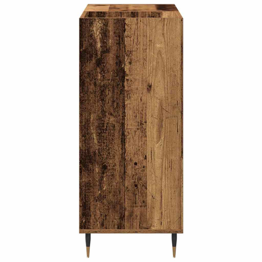Platenkast met plank Oud hout 85 x 38 x 89 cm Bewerkt hout