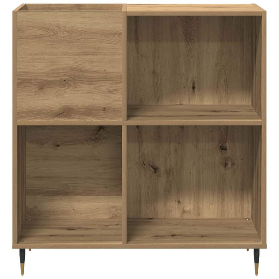 Platenkast artisanaal eikenkleurig 85 x 38 x 89 cm Bewerkt hout