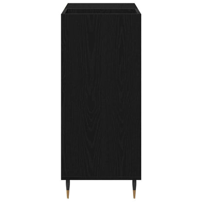 Platenkast met plank Zwart Eiken 85 x 38 x 89 cm Bewerkt hout