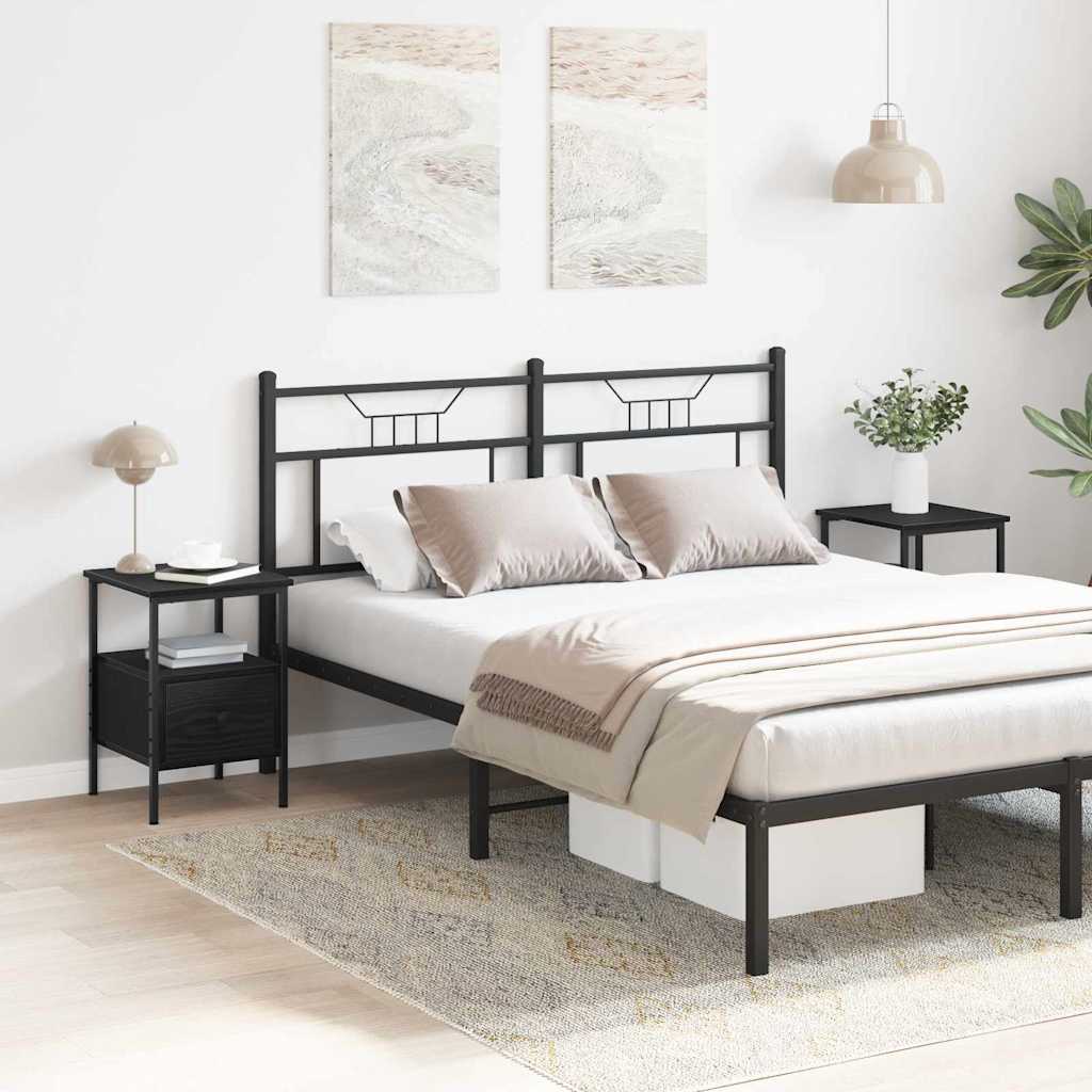 Nachtkastje 2 pcs Zwart Eiken 34 x 36 x 50 cm Bewerkt hout