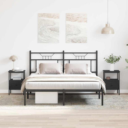 Nachtkastje 2 pcs Zwart Eiken 34 x 36 x 50 cm Bewerkt hout