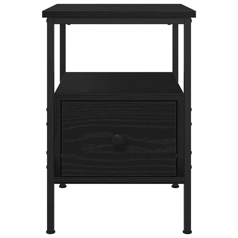 Nachtkastje 2 pcs Zwart Eiken 34 x 36 x 50 cm Bewerkt hout