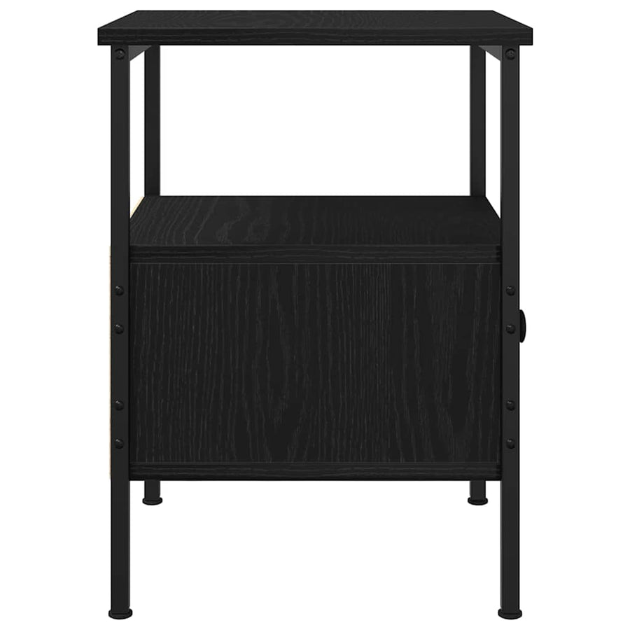 Nachtkastje 2 pcs Zwart Eiken 34 x 36 x 50 cm Bewerkt hout