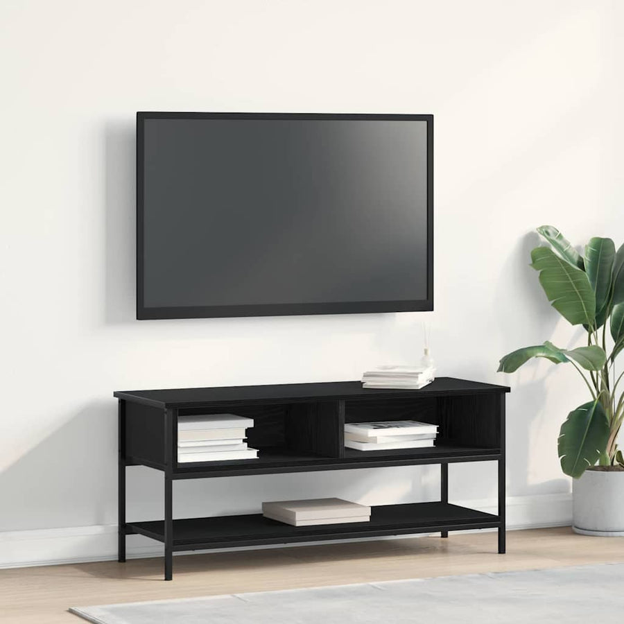 Tv-meubelset Zwart Eiken 100 x 35 x 45 cm Bewerkt hout