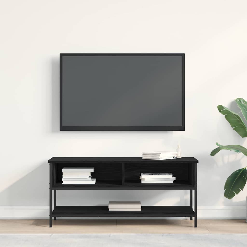 Tv-meubelset Zwart Eiken 100 x 35 x 45 cm Bewerkt hout