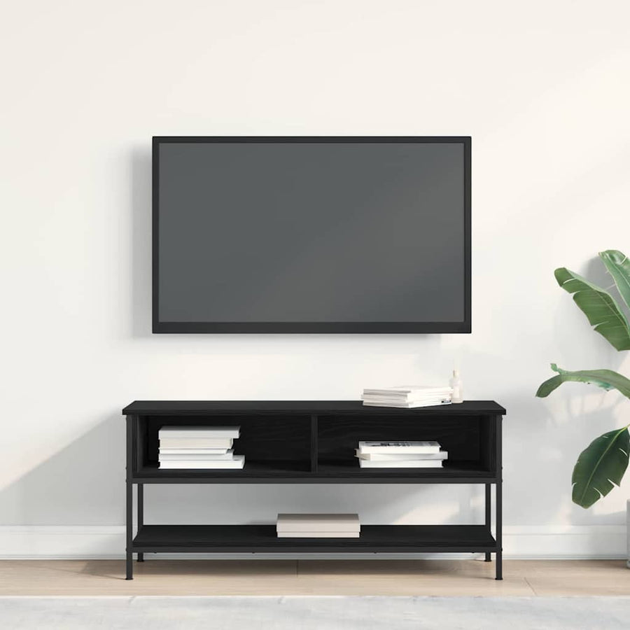 Tv-meubelset Zwart Eiken 100 x 35 x 45 cm Bewerkt hout