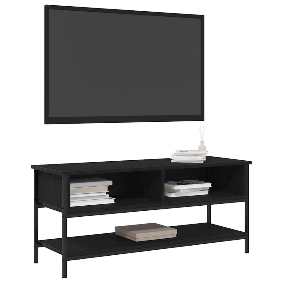 Tv-meubelset Zwart Eiken 100 x 35 x 45 cm Bewerkt hout