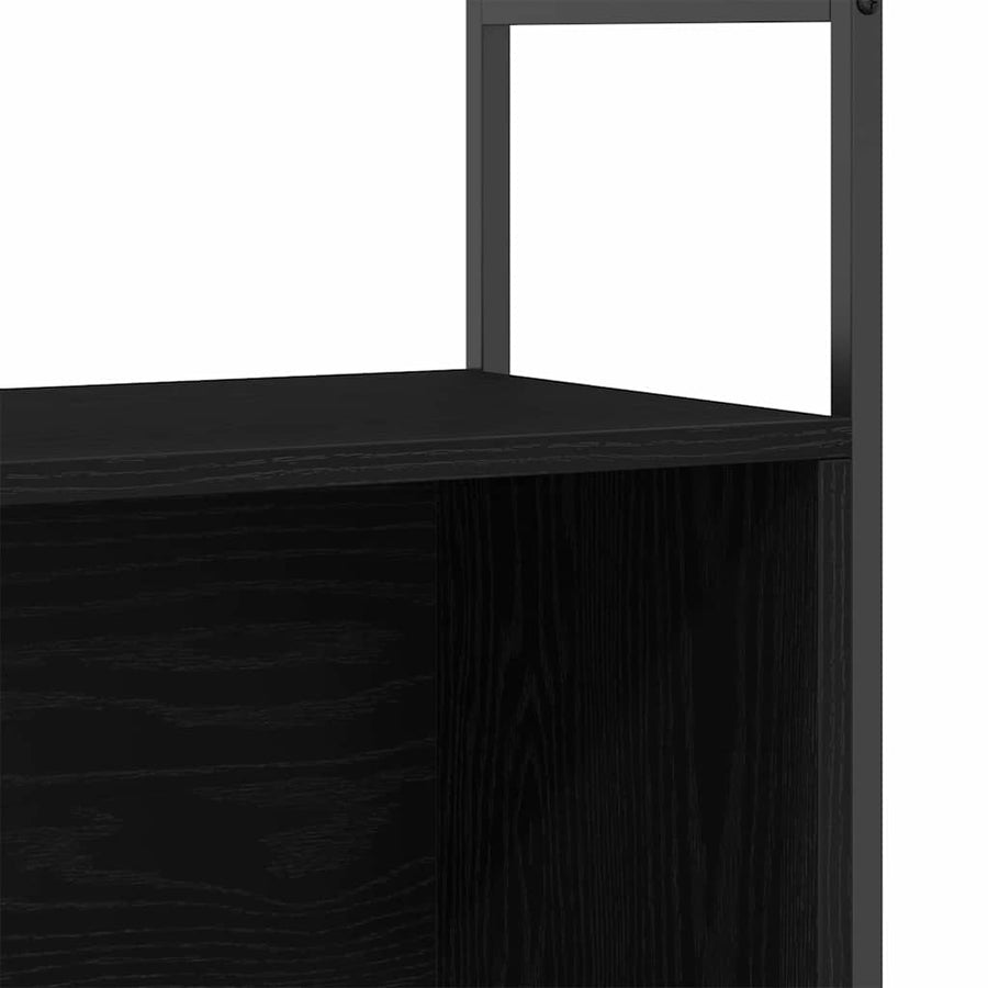 Boekenkast Zwart eiken 80 x 30 x 78.5 cm Bewerkt hout