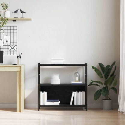 Boekenkast Zwart eiken 80 x 30 x 78.5 cm Bewerkt hout