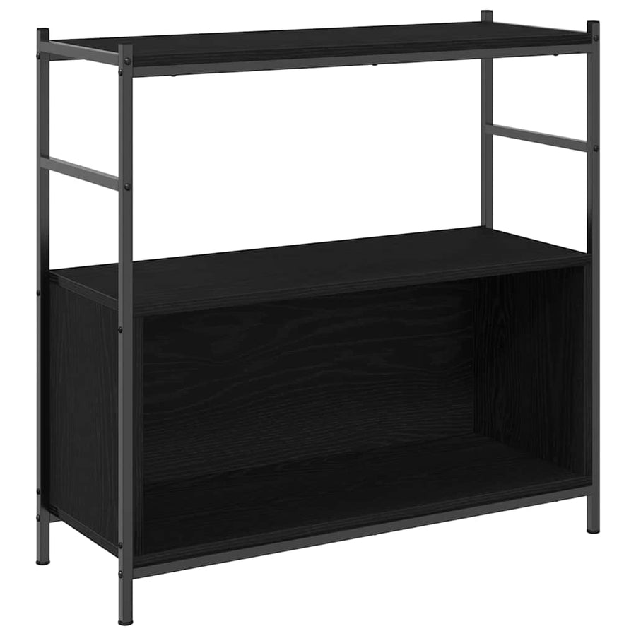 Boekenkast Zwart eiken 80 x 30 x 78.5 cm Bewerkt hout