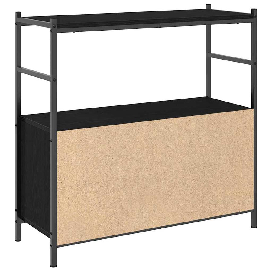 Boekenkast Zwart eiken 80 x 30 x 78.5 cm Bewerkt hout