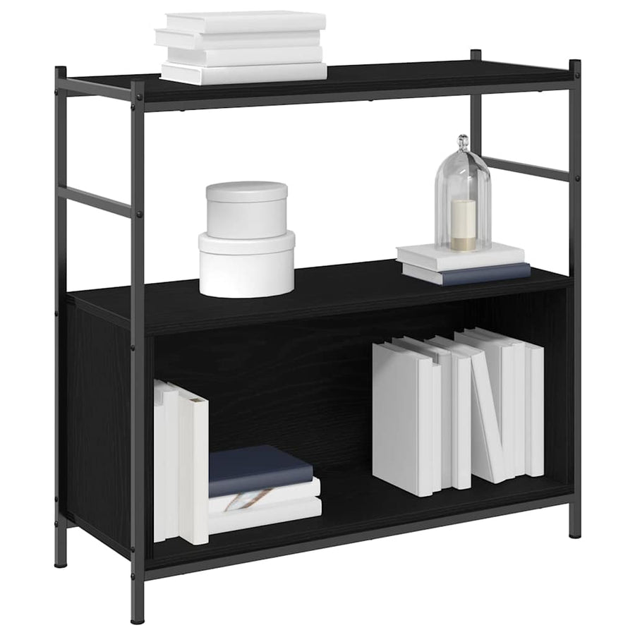 Boekenkast Zwart eiken 80 x 30 x 78.5 cm Bewerkt hout