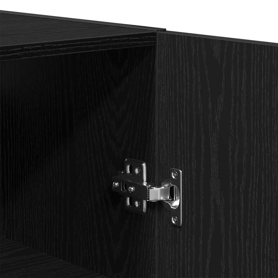 Wandkast Zwart Eiken 60 x 31 x 70 cm Bewerkt hout
