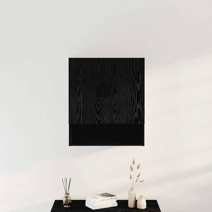 Wandkast Zwart Eiken 60 x 31 x 70 cm Bewerkt hout