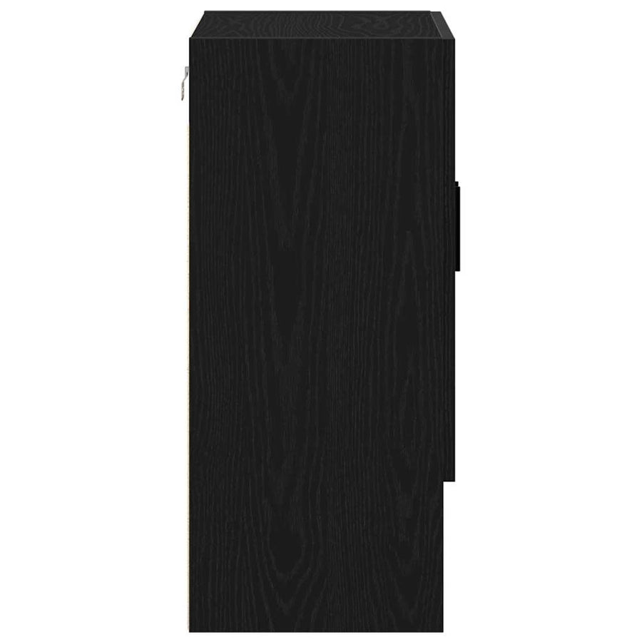 Wandkast Zwart Eiken 60 x 31 x 70 cm Bewerkt hout