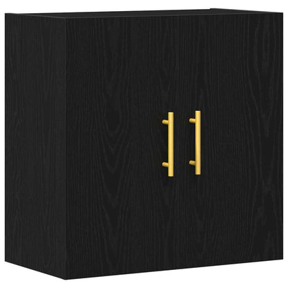 Wandkast Zwart Eiken 60 x 31 x 70 cm Bewerkt hout