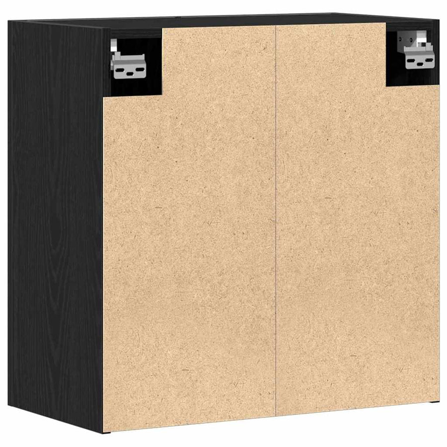 Wandkast Zwart Eiken 60 x 31 x 60 cm Bewerkt hout