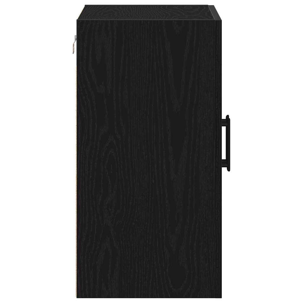 Wandkast Zwart Eiken 60 x 31 x 60 cm Bewerkt hout