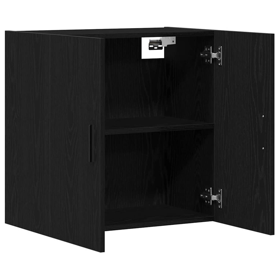 Wandkast Zwart Eiken 60 x 31 x 60 cm Bewerkt hout