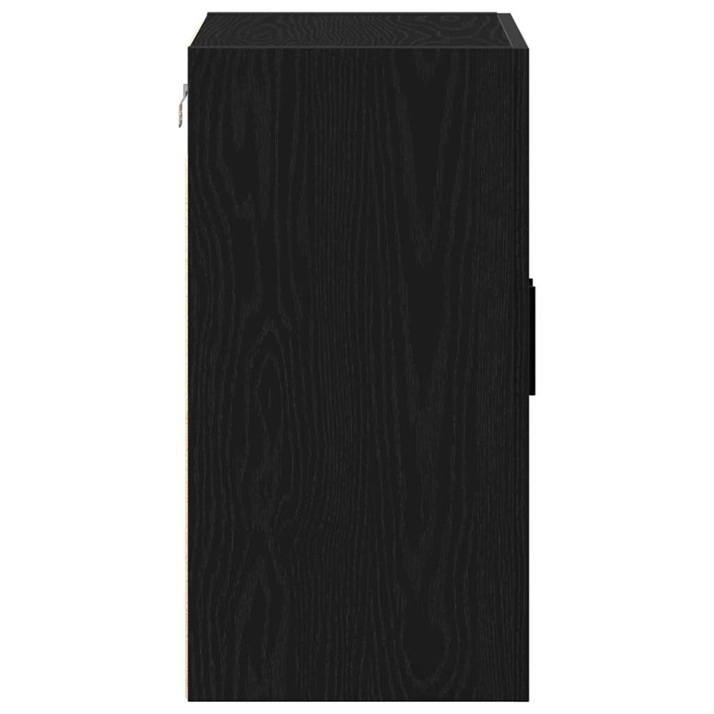 Wandkast Zwart Eiken 60 x 31 x 60 cm Bewerkt hout