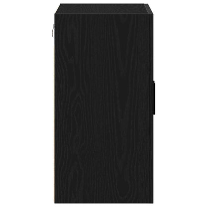 Wandkast Zwart Eiken 60 x 31 x 60 cm Bewerkt hout