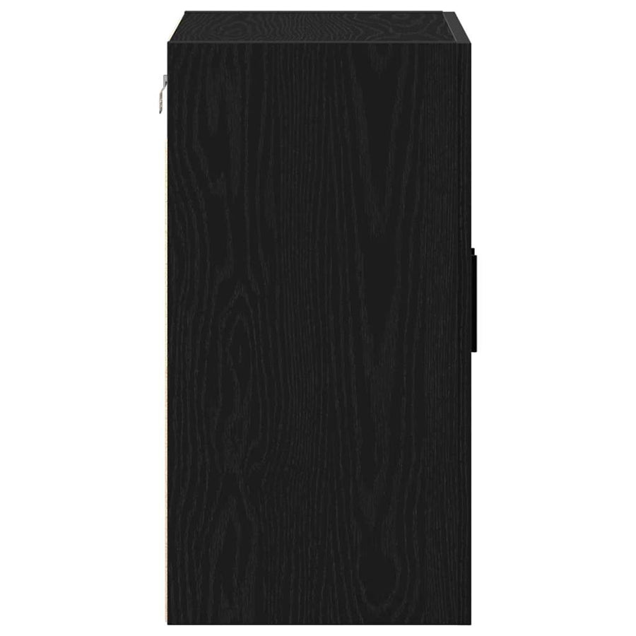 Wandkast Zwart Eiken 60 x 31 x 60 cm Bewerkt hout