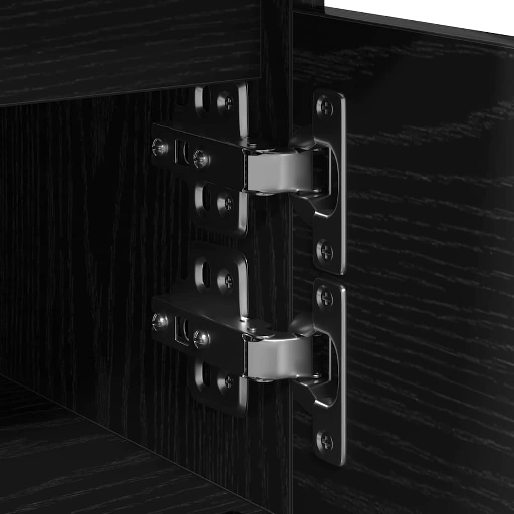 Nachtkastje 2 pcs Zwart Eiken 40 x 35 x 50 cm Bewerkt hout