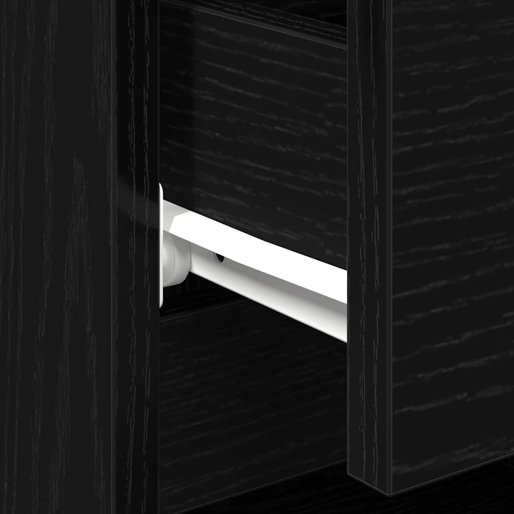 Nachtkastje 2 pcs Zwart Eiken 40 x 35 x 50 cm Bewerkt hout