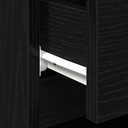 Nachtkastje 2 pcs Zwart Eiken 40 x 35 x 50 cm Bewerkt hout