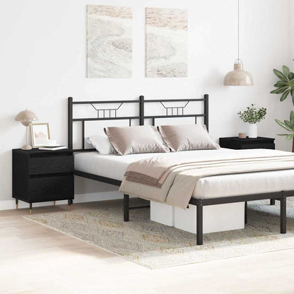 Nachtkastje 2 pcs Zwart Eiken 40 x 35 x 50 cm Bewerkt hout