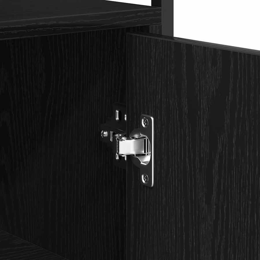 Dressoir Zwart Eiken 70 x 30 x 80 cm Bewerkt hout