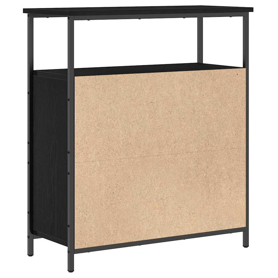 Dressoir Zwart Eiken 70 x 30 x 80 cm Bewerkt hout