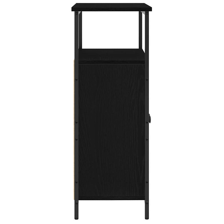 Dressoir Zwart Eiken 70 x 30 x 80 cm Bewerkt hout